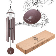 BLESSEDLAND Wind Chimes- Large Deep Tone, 41" Wind Chime, 6 Aluminum Tubes, Outdoor Decor for Garden,Yard,Patio and Home (Copper Vein)