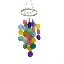 MIKMLYZE Bohemian Shell Wind Chimes, 40cm Handmade Coastal Decor with Soothing Melodies, Natural Shell Pendants for Garden Patio Indoor Outdoor Home D