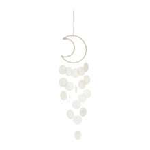 sourcing map Capiz Wind Chimes, 22" Outdoor Seashell Hanging Beach Unique Natural Shell Waterfall Wind chime for Summer Patio Ocean Home Decorative, W