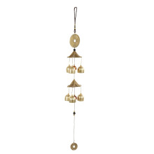 Lucky Fengshui Bells Bronze Wind Chimes Retro Chinese Style Health Happiness Lucky Feng Shui Wind Chimes for Indoor Outdoor Garden Good Luck Blessing