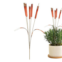 Cattail Wind Chimes Copper | Metal Cattail Garden Wind Chimes | Novelty Cattails Sculpture Winds Chime Garden Stakes | Outdoor Rustic Plant Sculpture