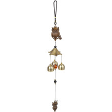 BEAMARKER Owl Wind Chimes 19.49Inches Chinese Feng Shui Wind Bell with Unique Owl Decoration Vintage Hanging Bell Chimes for Women Mom Outside Garden