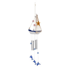 HANABASS Nautical Dolphin Wind Chime with Sailboat Pendant - Lightweight Resin Decorative Wind Bell for Garden Home Office Car and Children S Room 16X
