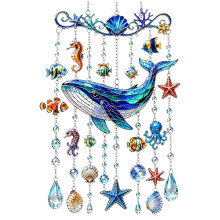 Crystal Wind Chimes Colorful Rainbow Suncatcher Wind Chime Waterproof