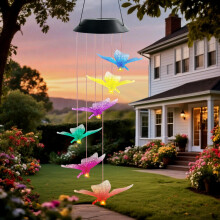 30in Butterfly Solar Wind Chimes Gifts for Women Wind Chime, Small Wind Chimes for Outside, Christmas, Birthday, Thank You Gift for Mom Sisters Friend