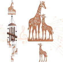 OLYCRAFT Giraffe Wind Chimes Animal Theme Iron Bells Memorial Chimes Decorative Metal Bell Creative Hanging Pendants Sika Deer Wind Catcher Animal Cat