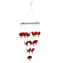 Small Metal Mushroom Wind Chime for Garden, Patio, Home - Tinkling Musical Chime For Inside Or Outdoor Decor