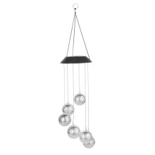 Colorful Wind Chime Lights, Solar Wind Chime Light LED Garden Hanging Spinner Ball Lamps Decor for Party White Hanging Lamp for Outdoor Decoration Sol