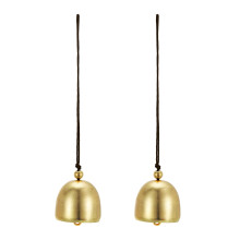PATIKIL 2 Pcs Wind Chime, Hanging Bells Temple Bells Retro Outdoor Hanging Metal Chinese Wind Chime Round for Outside Garden Camping Decoration, Brown