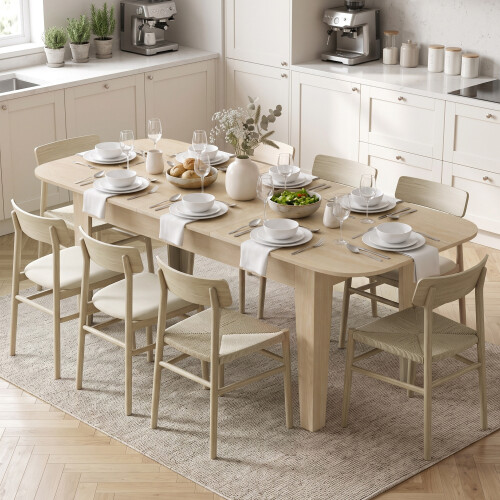 Homcom (Brown) HOMCOM 140-180 cm Extendable Oval Dining Table for 4-6 Round Edges 1