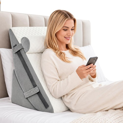 3 Pack Adjustable Foam Bed Wedge Pillows,for Reflux, Back Pain & Leg Support