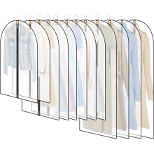 12X Breathable Dustproof Garment Covers with Zip Waterproof Moth Proof Coat Bags
