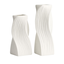 Wave Textured Vase Set Modern Decorative Flower Vases For Home Table Centerpiece