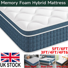 10'' 10.6'' Deep Pocket Sprung Double Mattress Memory Foam Hybrid Mattress UK