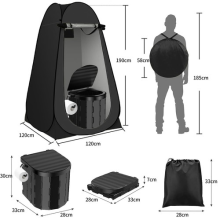 Portable Outdoor Toilet Tent with Foldable Commode, Privacy Shelter for Camping