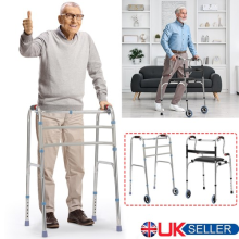 Folding Rollator Mobility Walker 2 Wheeled Walking Aid w/ Seat Lightweight UK