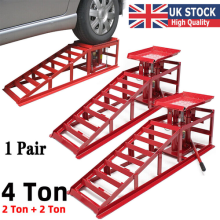 2x 2T Hydraulic Car Ramps Heavy Duty 2000KG Garage Van Bottle Lift Jack Ramp UK