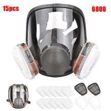6800 Full Face 15 IN 1 Gas Mask Chemical Vapor Paint Spray Respirator 95% Filter