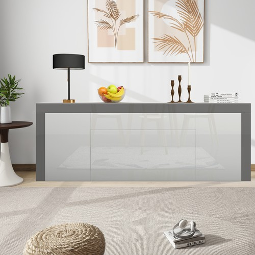 TV Unit Sideboard Storage Cabinet High Gloss Surface 2 Doors 2 Drawers 200cm