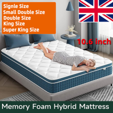 10.6'' Deep Mattress Pocket Sprung Orthopedic Memory Foam Hybrid 3/4/5/6FT 4FT6