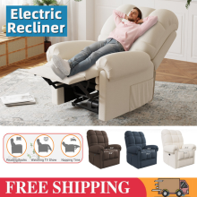 Electric Power Lift Recliner Chair Reclining Single Sofa Teddy Velvet Adjustable
