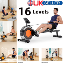 16 Levels Magnetic Rowing Machine Rower LCD Home Gym Fitness Cardio Workout uk
