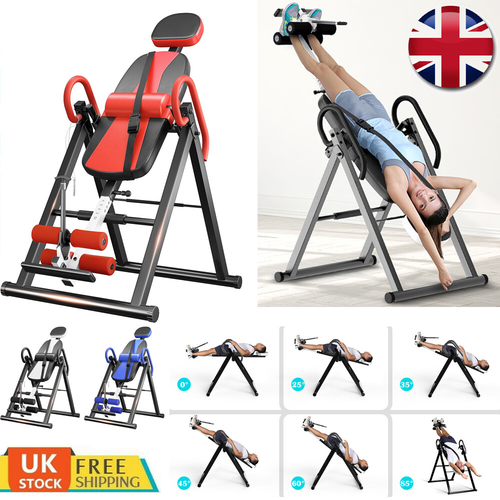 Foldable Gravity Inversion Table Back Therapy Exercise Fitness Machine Gym Home