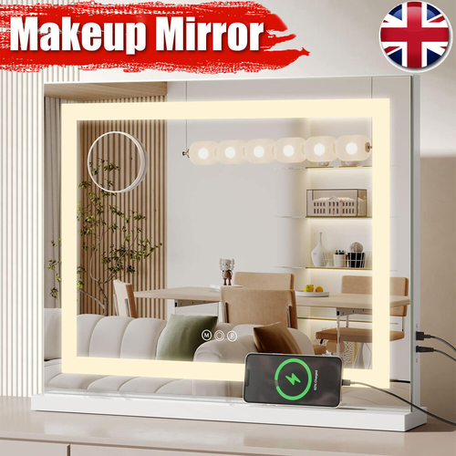 LED Light Strips Mirror Hollywood Lights Large Vanity Make Up Dressing Mirror UK