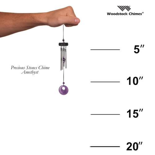 Woodstock Precious Stones Collection Windchime, Amethyst 2