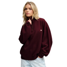(12, Port Red) Superdry Womens Monogram Half-Zip Sweatshirt