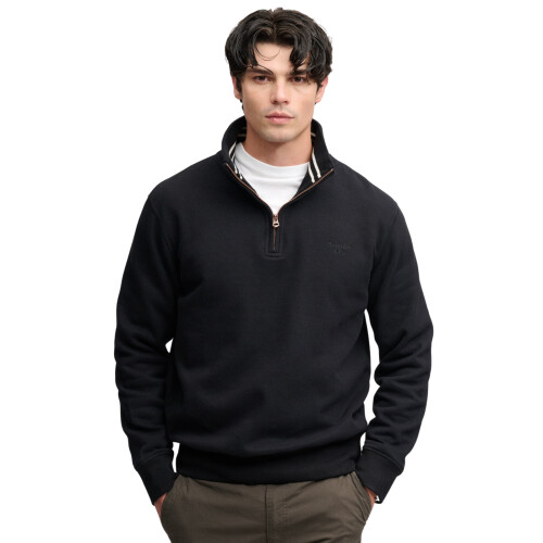 Superdry (M, Black) Superdry Mens Essential Serif Logo Half Zip Sweatshirt