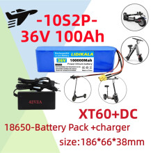Batterie pour scooter électrique et vélo, 36V 100Ah, Lithium-Ion 18650, 500W