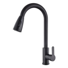 Hot and Cold Rotating Telescopic Black Stainless Steel, Household Kitchen Sink Pull Faucet, Easy to Use and Store, Great Value for Everyday Use