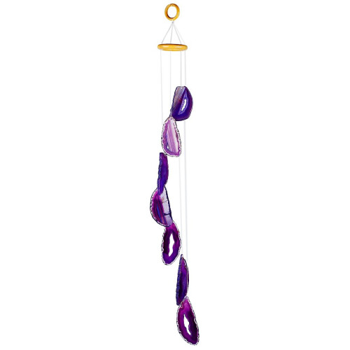 mookaitedecor Agate Slice Crystal Wind Chime for Home Window Garden Decor 1