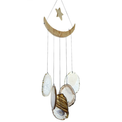 mookaitedecor Agate Slice Crystal Wind Chime for Home Window Garden Decor 1