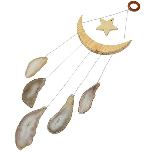 mookaitedecor Agate Slice Crystal Wind Chime for Home Window Garden Decor 2