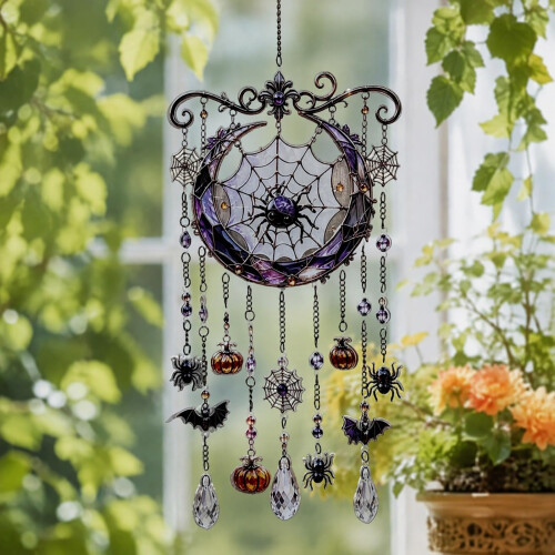 Crystal Wind Chimes Colorful Rainbow Suncatcher Wind Chime Waterproof 2