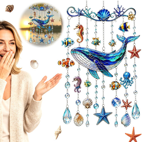 Crystal Wind Chimes Colorful Rainbow Suncatcher Wind Chime Waterproof 1