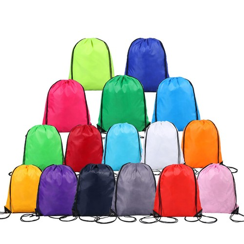 15 Pcs Drawstring Backpack Bags Lightweight Fabric String Bags for Gym School 1