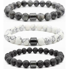 Paquete de 3 pulseras para dejar de fumar, pulsera magnética negra antitabaco para cálculos biliares, elegante y versátil, pulsera anti