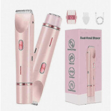 Holiaci strojček Dermave Bikini Shaver pre ženy, elektrický zastrihávač bikín 2 v 1 na mokré a suché holenie s dvojitou hlavicou, Happy
