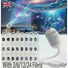 Nočné svetlo 2 v 1 Galaxy Projector s USB projekčnou lampou s 24 projekčnými filmami, Mini Galaxy Light nové HheJ1