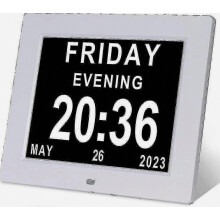 Horloge pour personnes atteintes de démence et de la maladie d'Alzheimer avec grand calendrier numérique pour seniors, écran de 7 pouce