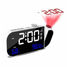 Réveil à projection, horloge numérique avec projecteur rotatif à 180 et variateur de luminosité à intensité variable.