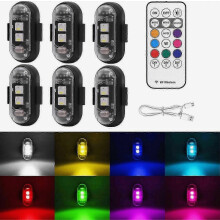 Draadloze LED-stroboscooplampen met afstandsbediening, waterdichte LED-noodwaarschuwingslampen met 8 kleuren en USB-oplaadfunctie voor