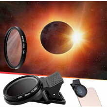 Filtro de lente para cámara solar para smartphone, compatible con la observación de eclipses solares, diseño de clip universal, fácil i