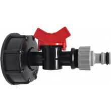 Adaptador IBC para depósito de agua de jardín IBC S60X6 con grifo y conexión.