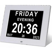 Horloge pour personnes atteintes de démence et de la maladie d'Alzheimer avec grand calendrier numérique pour seniors, écran de 7 pouce