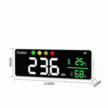Sonomètre numérique, moniteur de température et d'humidité, compatible avec une installation murale, plage de mesure de 30 à 130 dB.