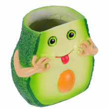Vase porte-stylo en résine en forme d'avocat, vert, 10,60 x 9,90 x 8,50 cm, 1 pièce